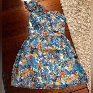 Tahari One Shoulder Wedding Guest Dress